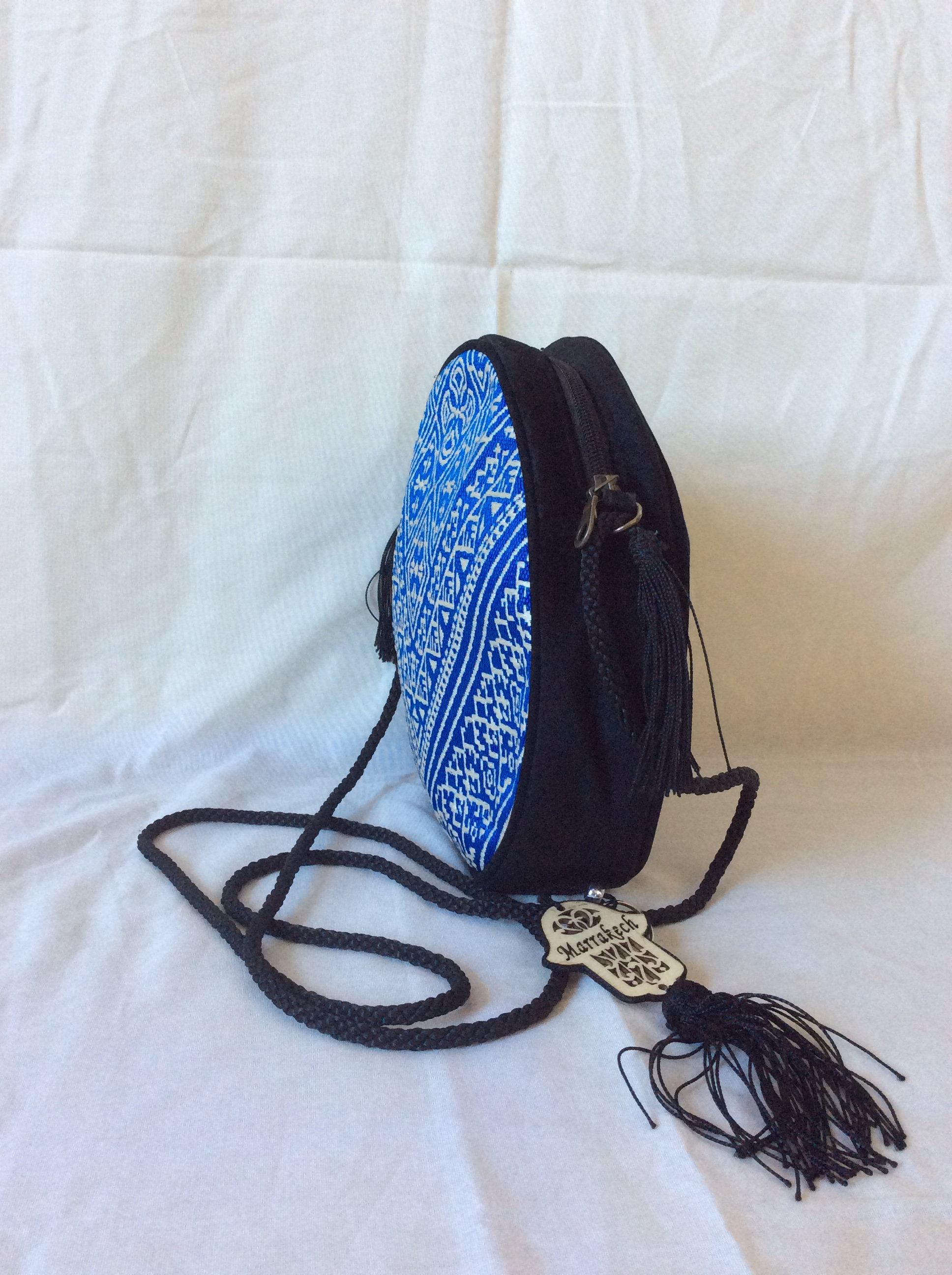 Moroccan moon handbag imbroidery and velour free shipping